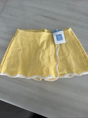 bella bliss Yellow Scalloped Trim Circle Skirt